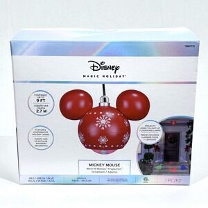 Disney Mickey Mouse Projection Ornament Gemmy Whirl‎ a Motion Hanging NEW IN BOX